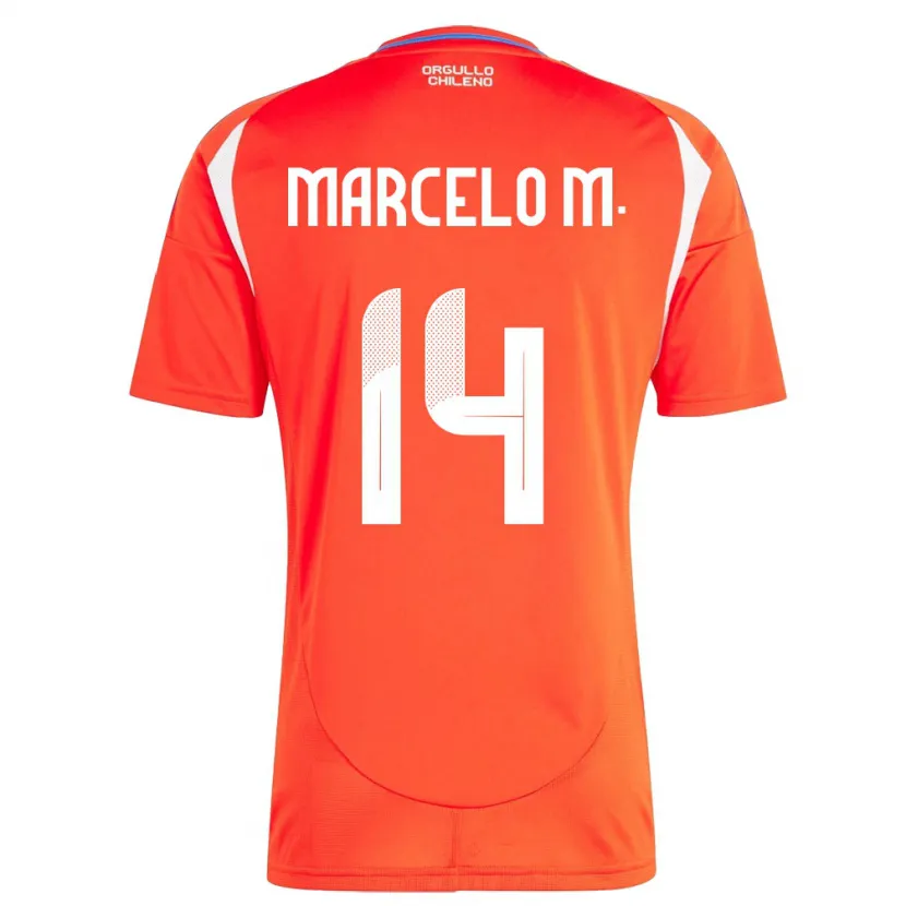Danxen Herren Chile Marcelo Morales #14 Rot Heimtrikot Trikot 24-26 T-Shirt Schweiz