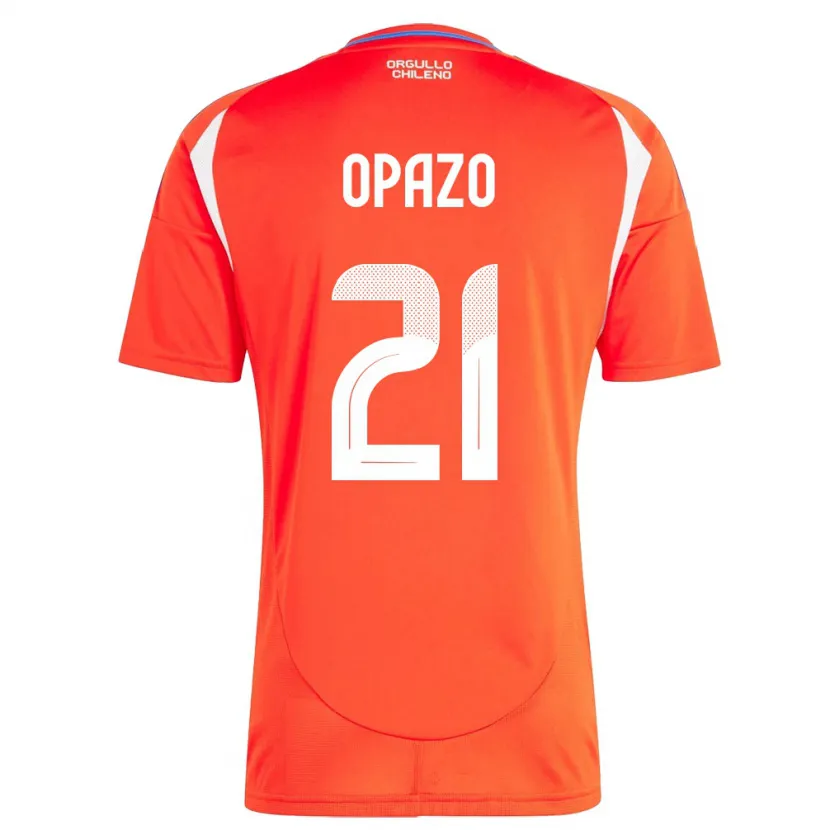 Danxen Herren Chile Diego Opazo #21 Rot Heimtrikot Trikot 24-26 T-Shirt Schweiz