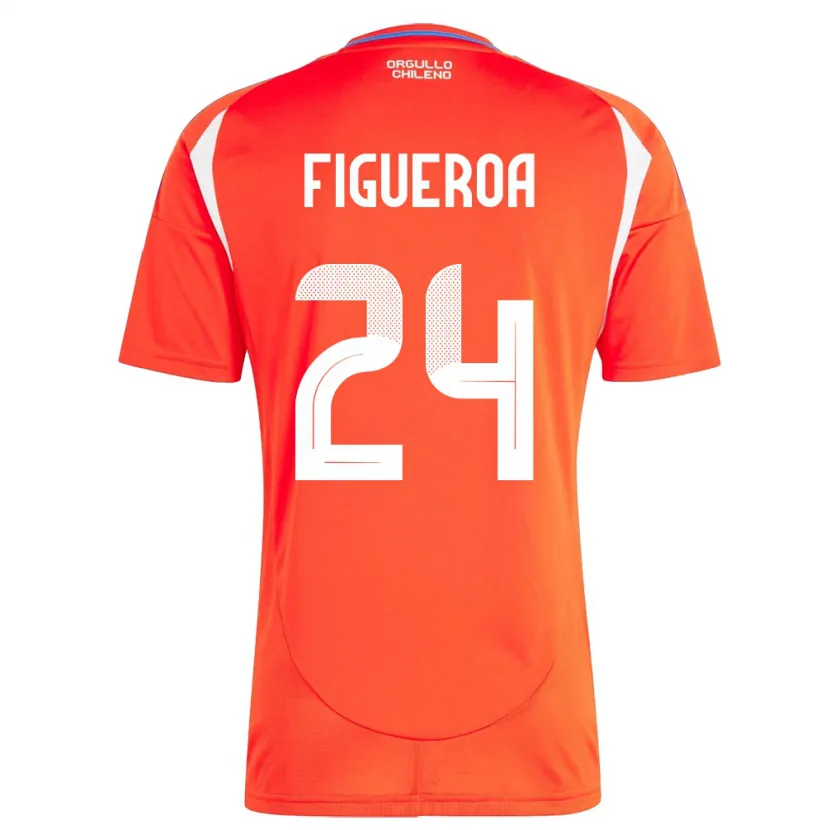 Danxen Herren Chile Ámbar Figueroa #24 Rot Heimtrikot Trikot 24-26 T-Shirt Schweiz