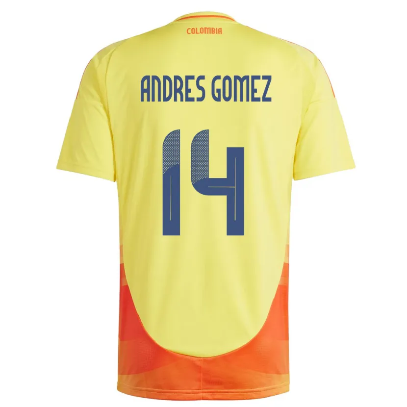Danxen Herren Kolumbien Carlos Andrés Gómez #14 Gelb Heimtrikot Trikot 24-26 T-Shirt Schweiz
