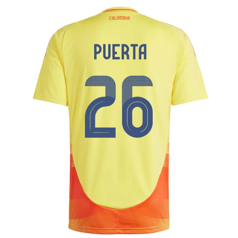 Danxen Herren Kolumbien Gustavo Puerta #26 Gelb Heimtrikot Trikot 24-26 T-Shirt Schweiz