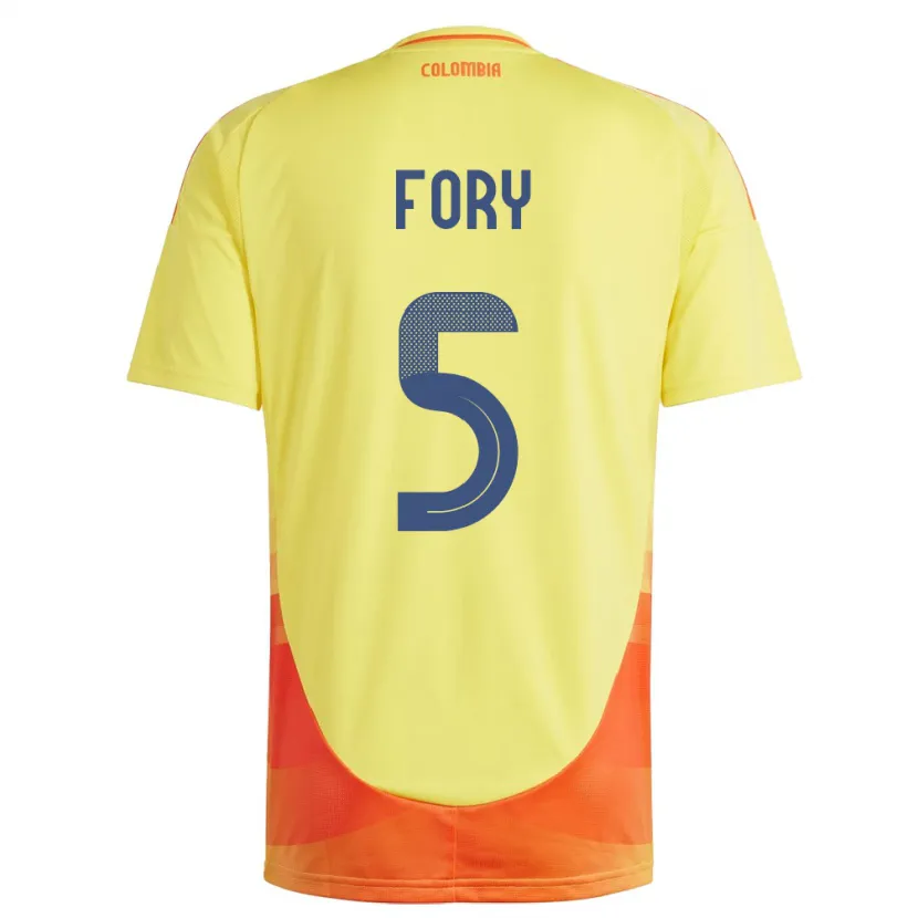 Danxen Herren Kolumbien Jimer Fory #5 Gelb Heimtrikot Trikot 24-26 T-Shirt Schweiz