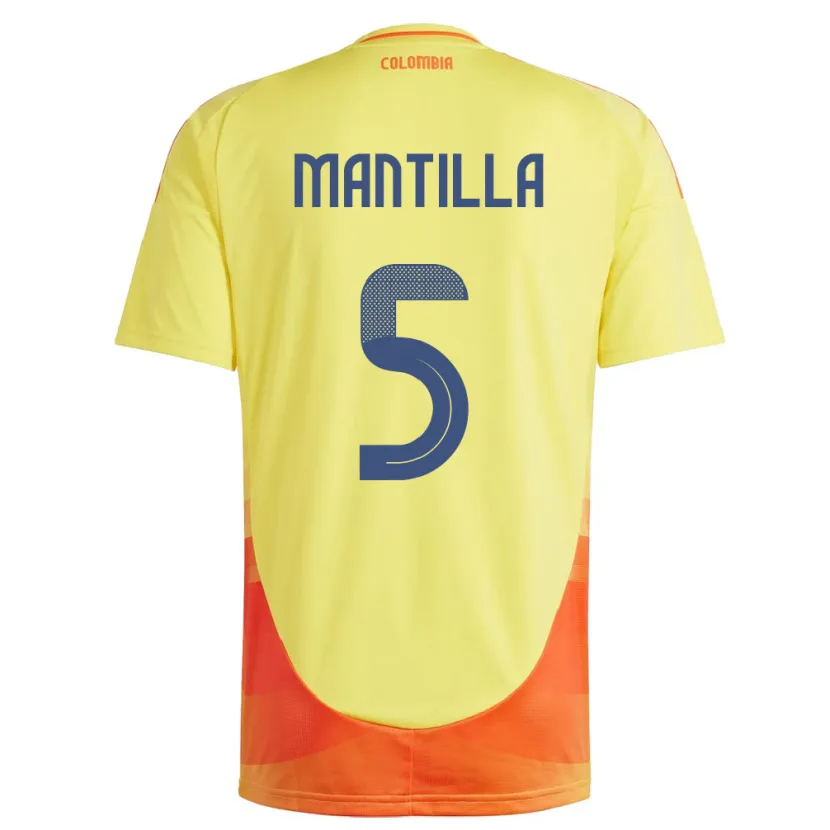 Danxen Herren Kolumbien Kevin Mantilla #5 Gelb Heimtrikot Trikot 24-26 T-Shirt Schweiz
