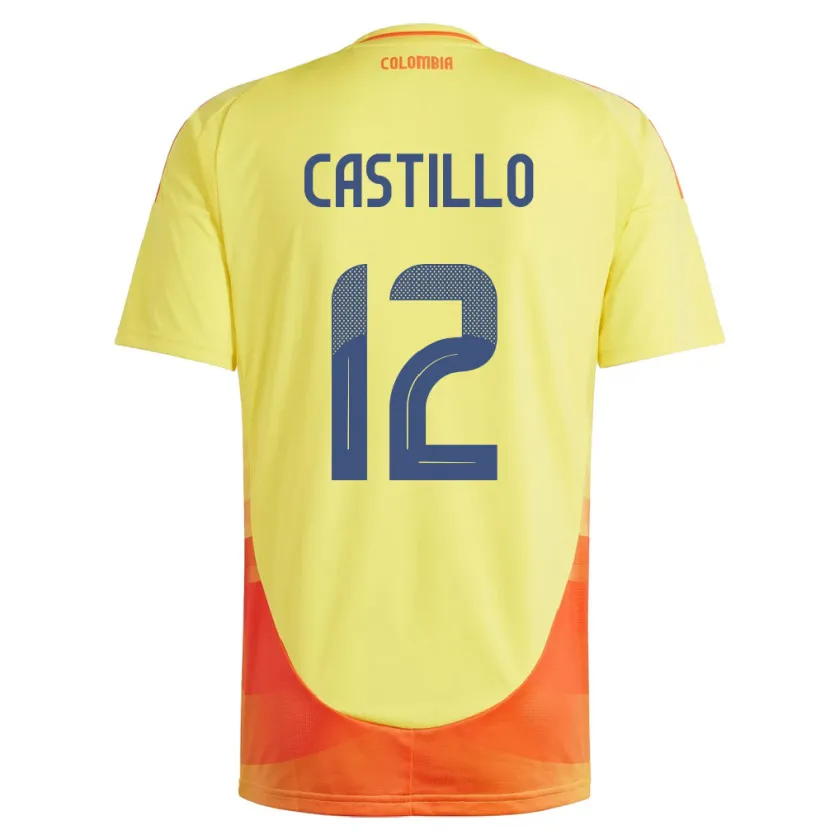 Danxen Herren Kolumbien Juan Castillo #12 Gelb Heimtrikot Trikot 24-26 T-Shirt Schweiz