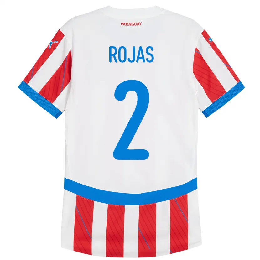 Danxen Herren Paraguay Robert Rojas #2 Weiß Rot Heimtrikot Trikot 24-26 T-Shirt Schweiz