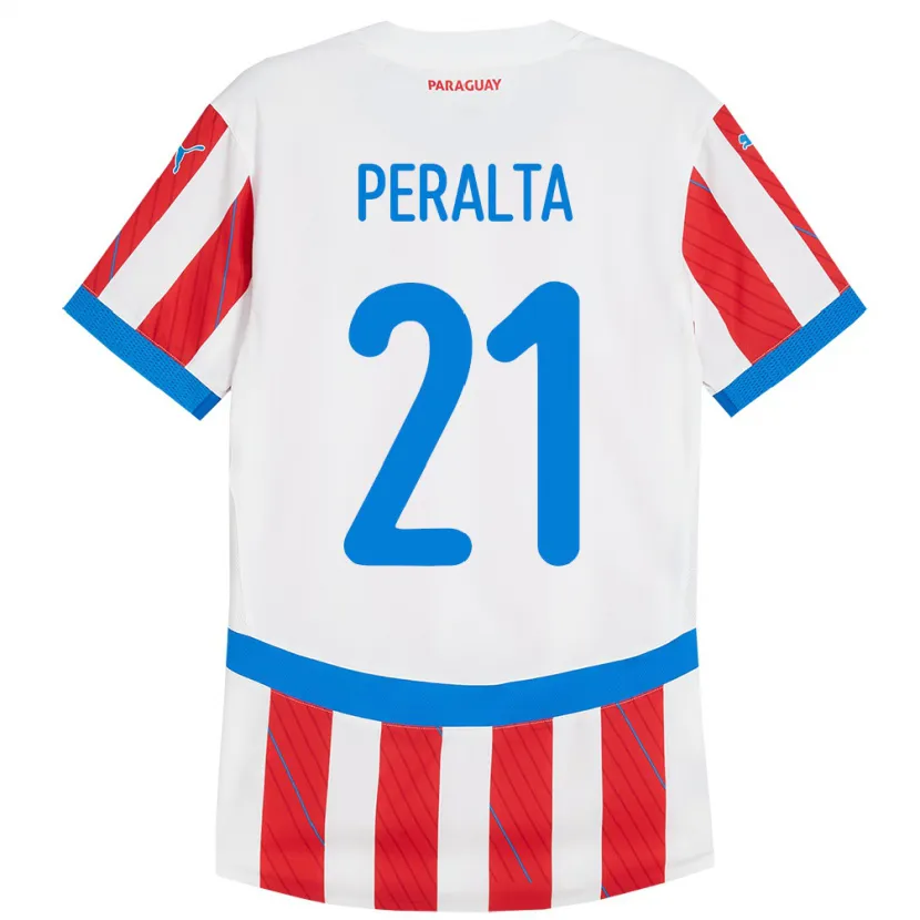 Danxen Herren Paraguay Fabrizio Peralta #21 Weiß Rot Heimtrikot Trikot 24-26 T-Shirt Schweiz