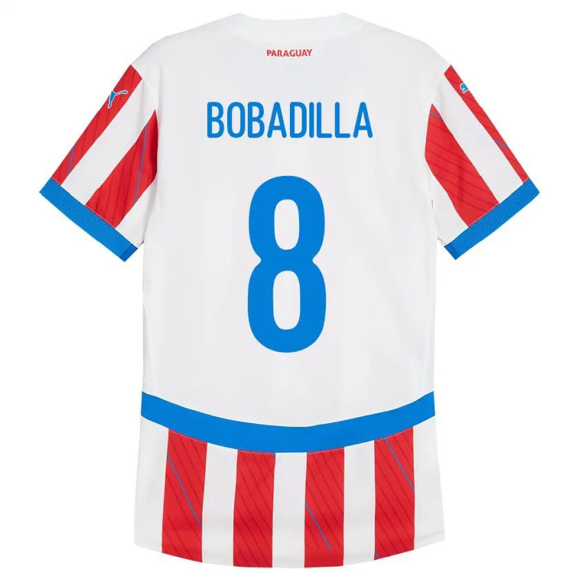 Danxen Herren Paraguay Damián Bobadilla #8 Weiß Rot Heimtrikot Trikot 24-26 T-Shirt Schweiz