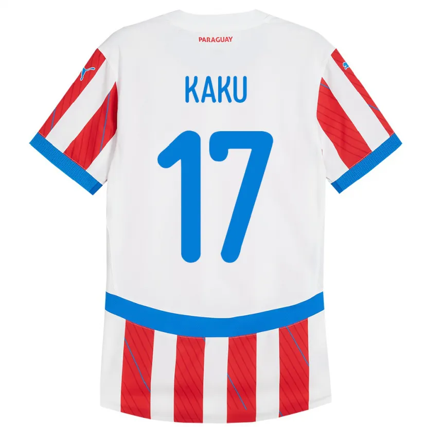 Danxen Herren Paraguay Kaku #17 Weiß Rot Heimtrikot Trikot 24-26 T-Shirt Schweiz