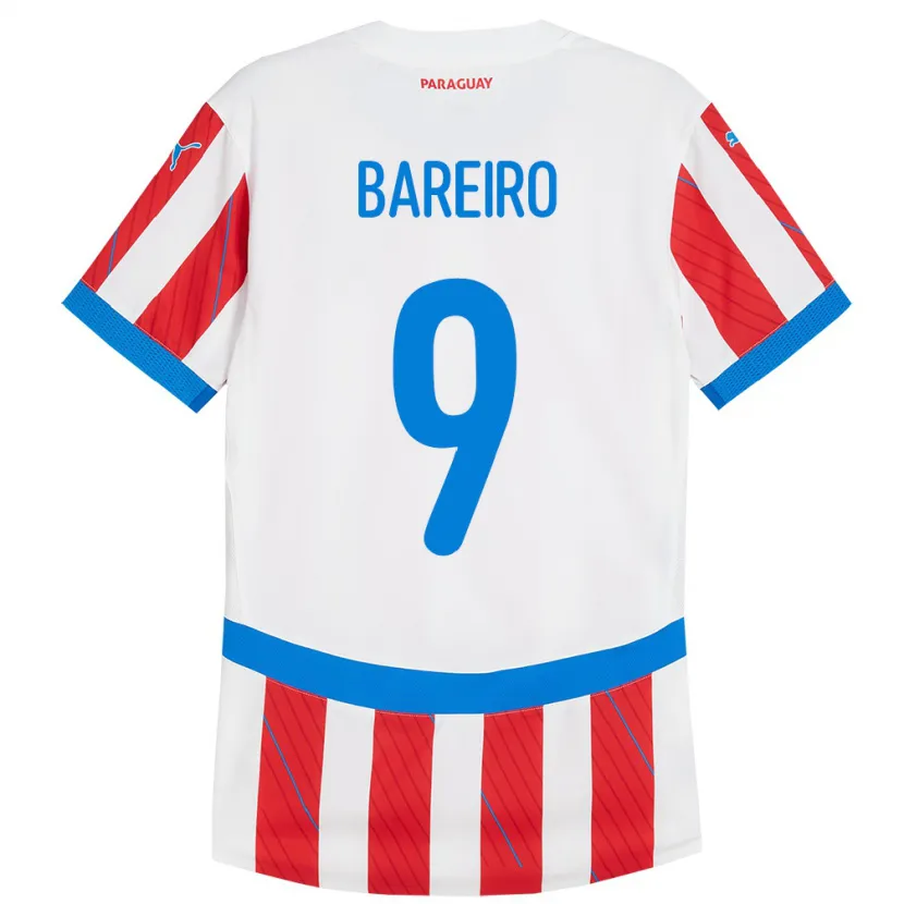 Danxen Herren Paraguay Adam Bareiro #9 Weiß Rot Heimtrikot Trikot 24-26 T-Shirt Schweiz