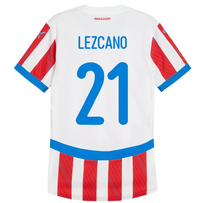 Danxen Herren Paraguay Rubén Lezcano #21 Weiß Rot Heimtrikot Trikot 24-26 T-Shirt Schweiz