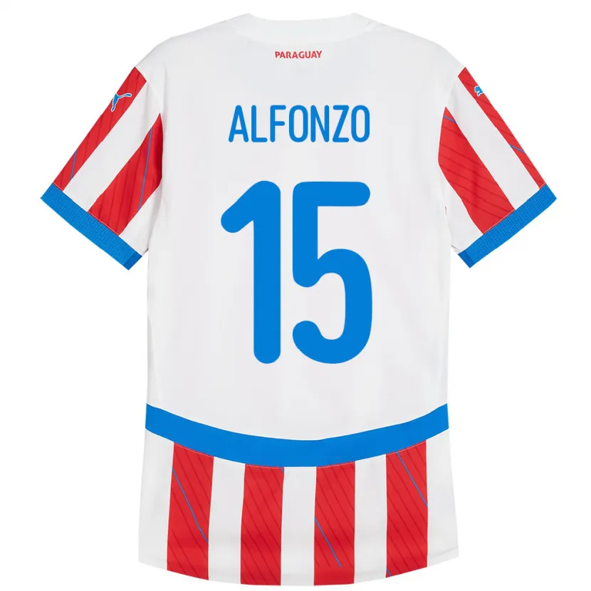 Danxen Herren Paraguay Axel Alfonzo #15 Weiß Rot Heimtrikot Trikot 24-26 T-Shirt Schweiz