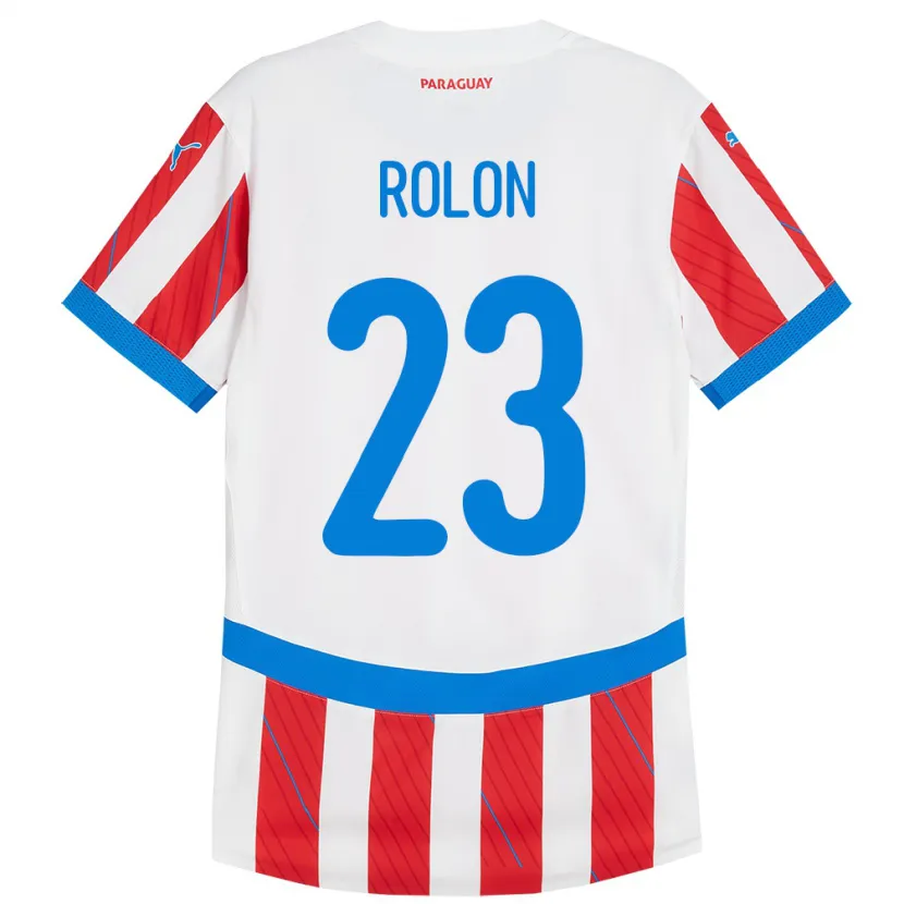 Danxen Herren Paraguay Luis Rolón #23 Weiß Rot Heimtrikot Trikot 24-26 T-Shirt Schweiz