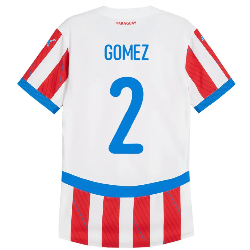 Danxen Herren Paraguay Rodrigo Gómez #2 Weiß Rot Heimtrikot Trikot 24-26 T-Shirt Schweiz