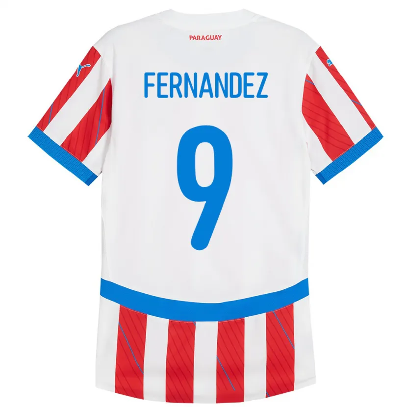 Danxen Herren Paraguay David Fernández #9 Weiß Rot Heimtrikot Trikot 24-26 T-Shirt Schweiz