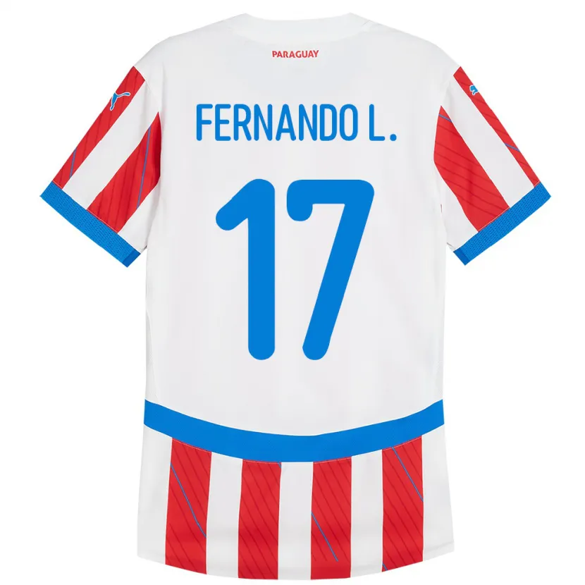 Danxen Herren Paraguay Fernando Leguizamón #17 Weiß Rot Heimtrikot Trikot 24-26 T-Shirt Schweiz