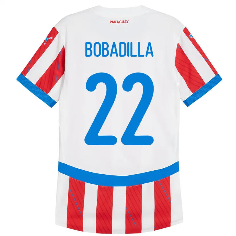 Danxen Herren Paraguay Dylan Bobadilla #22 Weiß Rot Heimtrikot Trikot 24-26 T-Shirt Schweiz