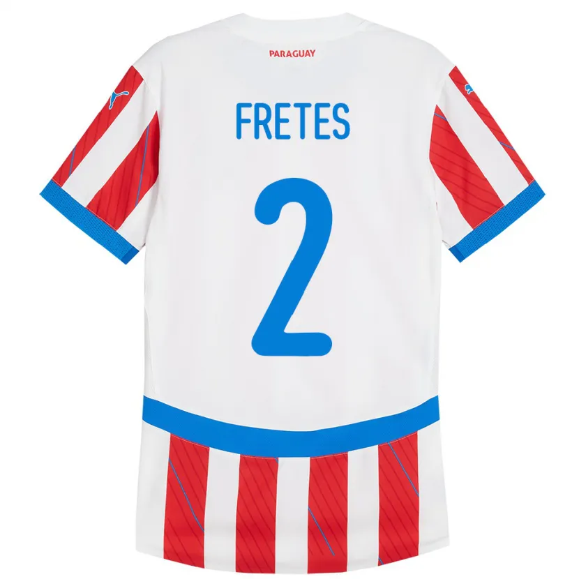 Danxen Herren Paraguay Limpia Fretes #2 Weiß Rot Heimtrikot Trikot 24-26 T-Shirt Schweiz