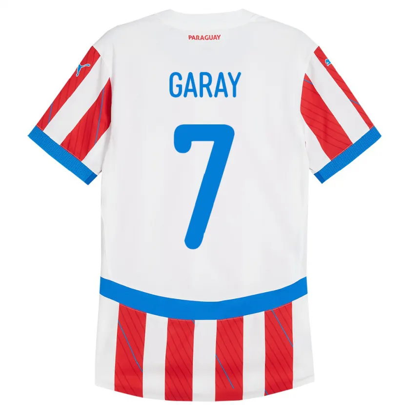 Danxen Herren Paraguay Griselda Garay #7 Weiß Rot Heimtrikot Trikot 24-26 T-Shirt Schweiz