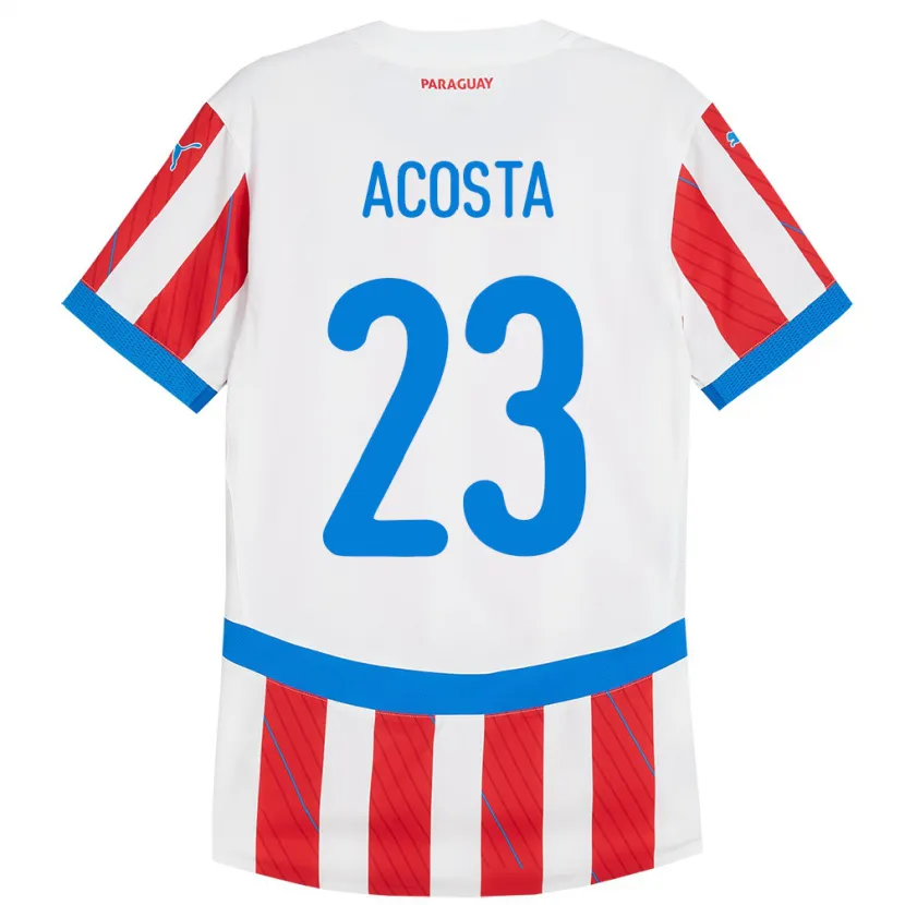 Danxen Herren Paraguay Fátima Acosta #23 Weiß Rot Heimtrikot Trikot 24-26 T-Shirt Schweiz