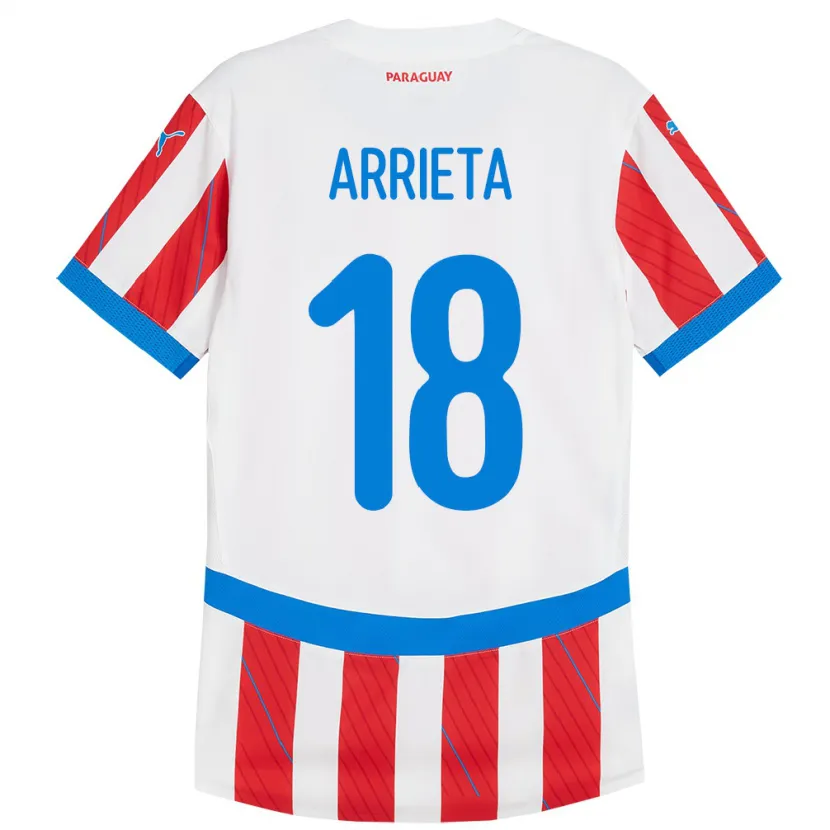 Danxen Herren Paraguay Camila Arrieta #18 Weiß Rot Heimtrikot Trikot 24-26 T-Shirt Schweiz