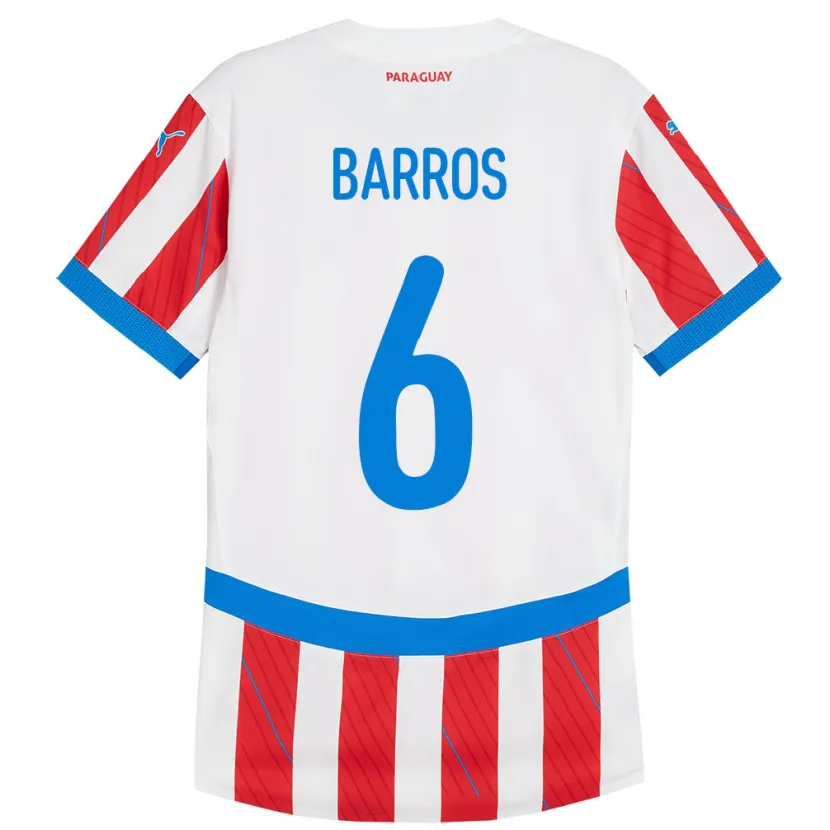 Danxen Herren Paraguay Natalia Barros #6 Weiß Rot Heimtrikot Trikot 24-26 T-Shirt Schweiz