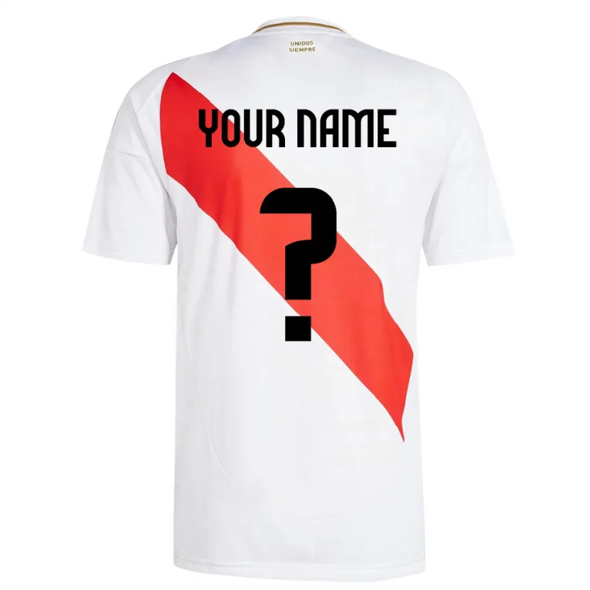 Danxen Herren Peru Ihren Namen #0 Weiß Heimtrikot Trikot 24-26 T-Shirt Schweiz