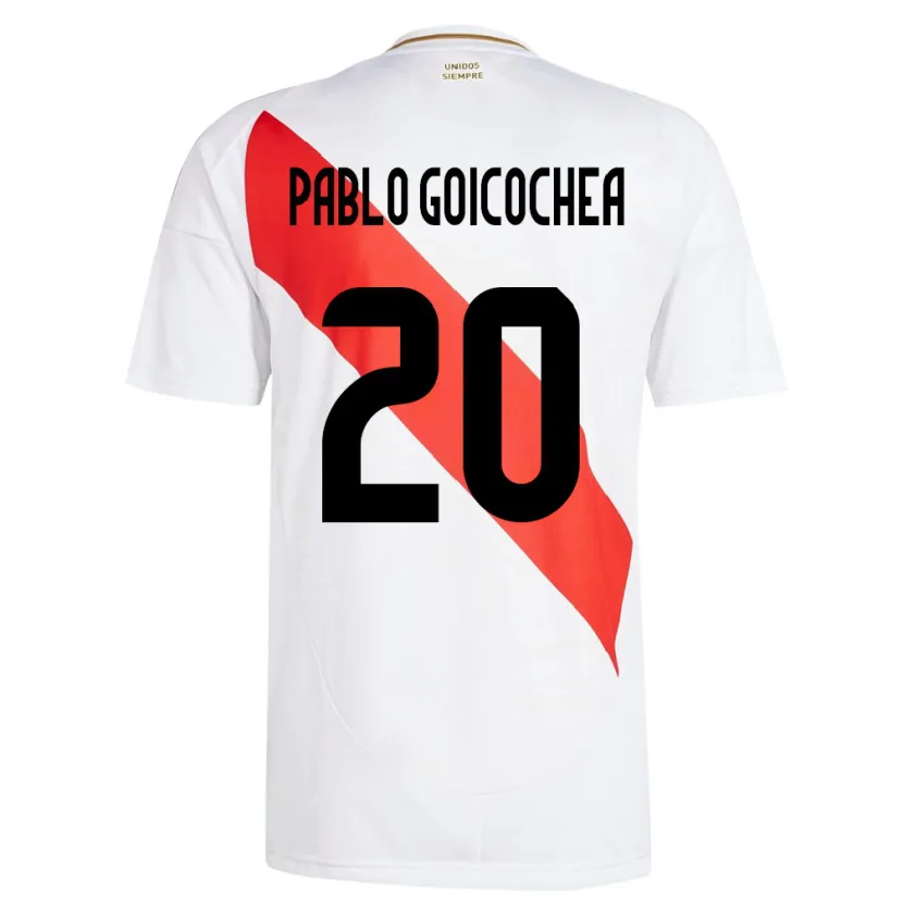 Danxen Herren Peru Juan Pablo Goicochea #20 Weiß Heimtrikot Trikot 24-26 T-Shirt Schweiz