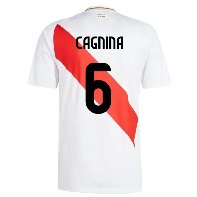 Danxen Herren Peru Claudia Cagnina #6 Weiß Heimtrikot Trikot 24-26 T-Shirt Schweiz