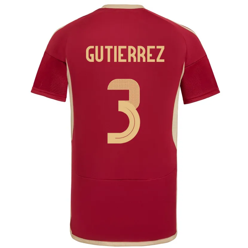 Danxen Herren Venezuela Nairelis Gutiérrez #3 Burgund Heimtrikot Trikot 24-26 T-Shirt Schweiz