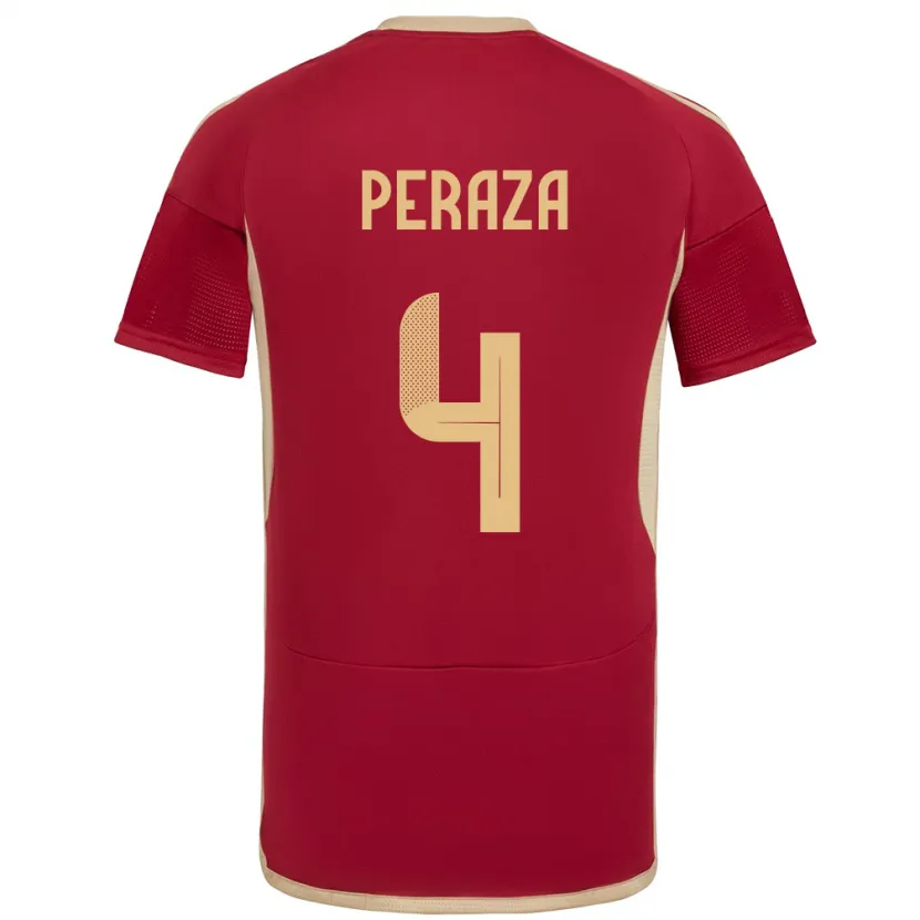Danxen Herren Venezuela María Peraza #4 Burgund Heimtrikot Trikot 24-26 T-Shirt Schweiz