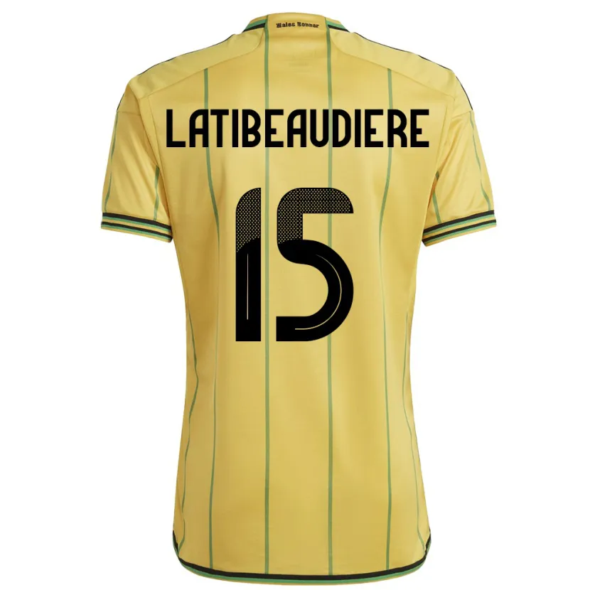 Danxen Herren Jamaika Joel Latibeaudiere #15 Gelb Heimtrikot Trikot 24-26 T-Shirt Schweiz