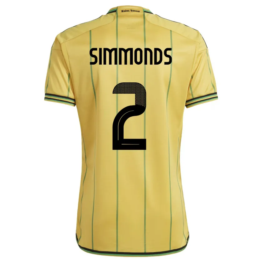Danxen Herren Jamaika Nicholas Simmonds #2 Gelb Heimtrikot Trikot 24-26 T-Shirt Schweiz