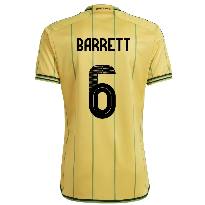 Danxen Herren Jamaika Ronaldo Barrett #6 Gelb Heimtrikot Trikot 24-26 T-Shirt Schweiz