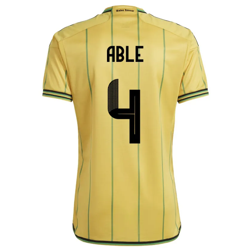 Danxen Herren Jamaika Nevillegail Able #4 Gelb Heimtrikot Trikot 24-26 T-Shirt Schweiz