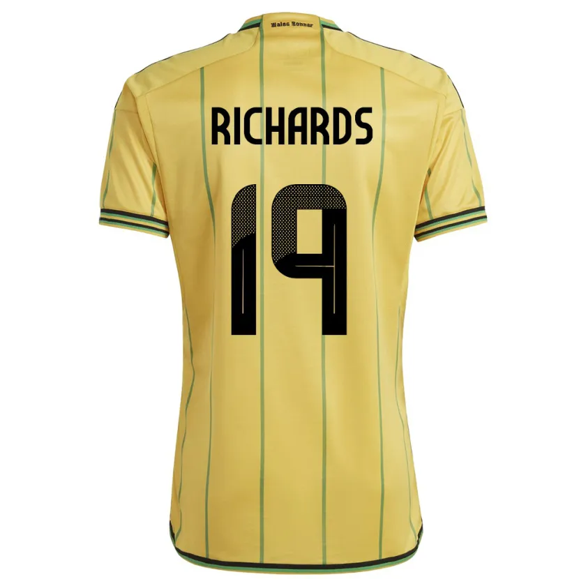 Danxen Herren Jamaika Davia Richards #19 Gelb Heimtrikot Trikot 24-26 T-Shirt Schweiz