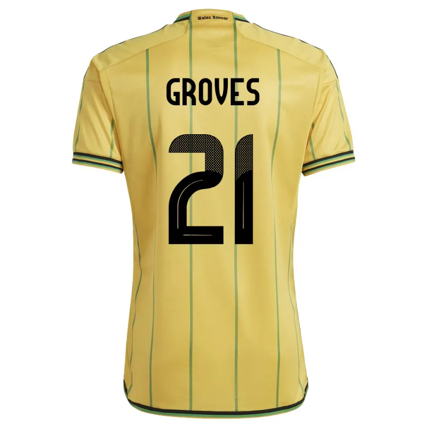 Danxen Herren Jamaika Isreala Groves #21 Gelb Heimtrikot Trikot 24-26 T-Shirt Schweiz