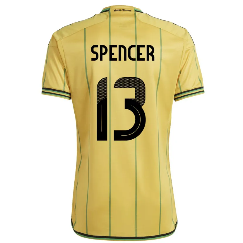Danxen Herren Jamaika Rebecca Spencer #13 Gelb Heimtrikot Trikot 24-26 T-Shirt Schweiz