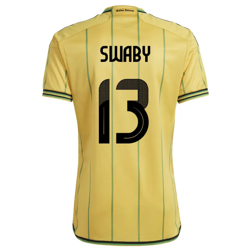 Danxen Herren Jamaika Allyson Swaby #13 Gelb Heimtrikot Trikot 24-26 T-Shirt Schweiz