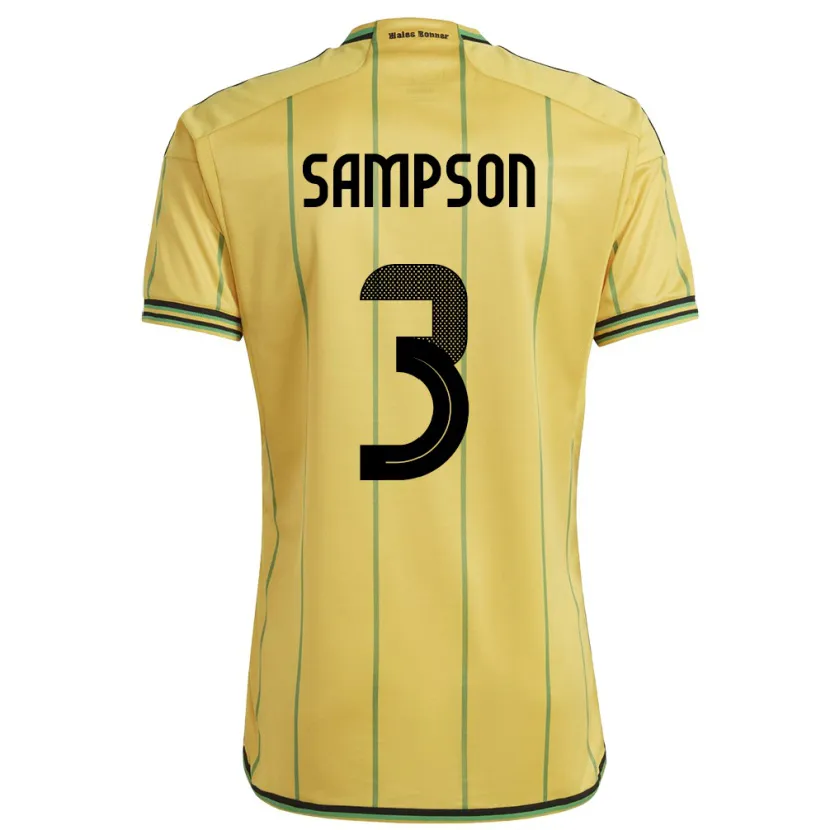 Danxen Herren Jamaika Vyan Sampson #3 Gelb Heimtrikot Trikot 24-26 T-Shirt Schweiz