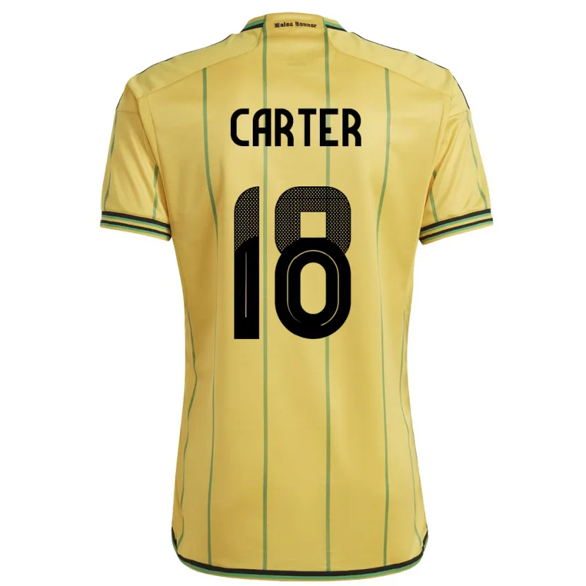 Danxen Herren Jamaika Trudi Carter #18 Gelb Heimtrikot Trikot 24-26 T-Shirt Schweiz