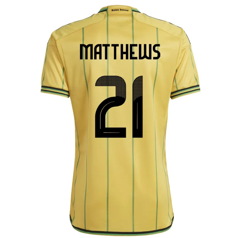 Danxen Herren Jamaika Cheyna Matthews #21 Gelb Heimtrikot Trikot 24-26 T-Shirt Schweiz