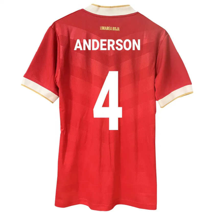 Danxen Herren Panama Eduardo Anderson #4 Rot Heimtrikot Trikot 24-26 T-Shirt Schweiz