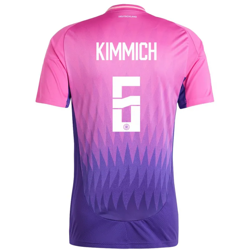 Danxen Herren Deutschland Joshua Kimmich #6 Pink Lila Auswärtstrikot Trikot 24-26 T-Shirt Schweiz