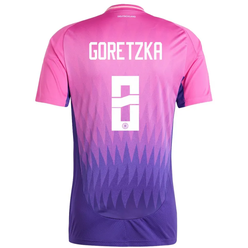 Danxen Herren Deutschland Leon Goretzka #8 Pink Lila Auswärtstrikot Trikot 24-26 T-Shirt Schweiz
