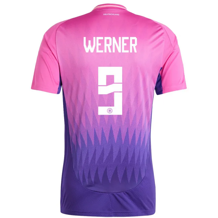Danxen Herren Deutschland Timo Werner #9 Pink Lila Auswärtstrikot Trikot 24-26 T-Shirt Schweiz