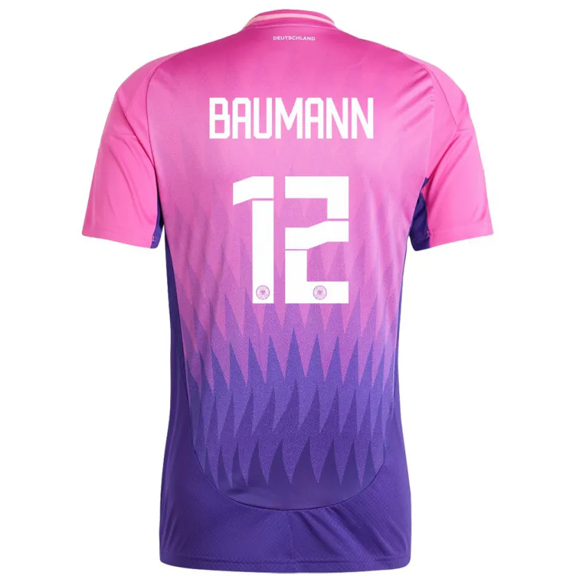 Danxen Herren Deutschland Oliver Baumann #12 Pink Lila Auswärtstrikot Trikot 24-26 T-Shirt Schweiz