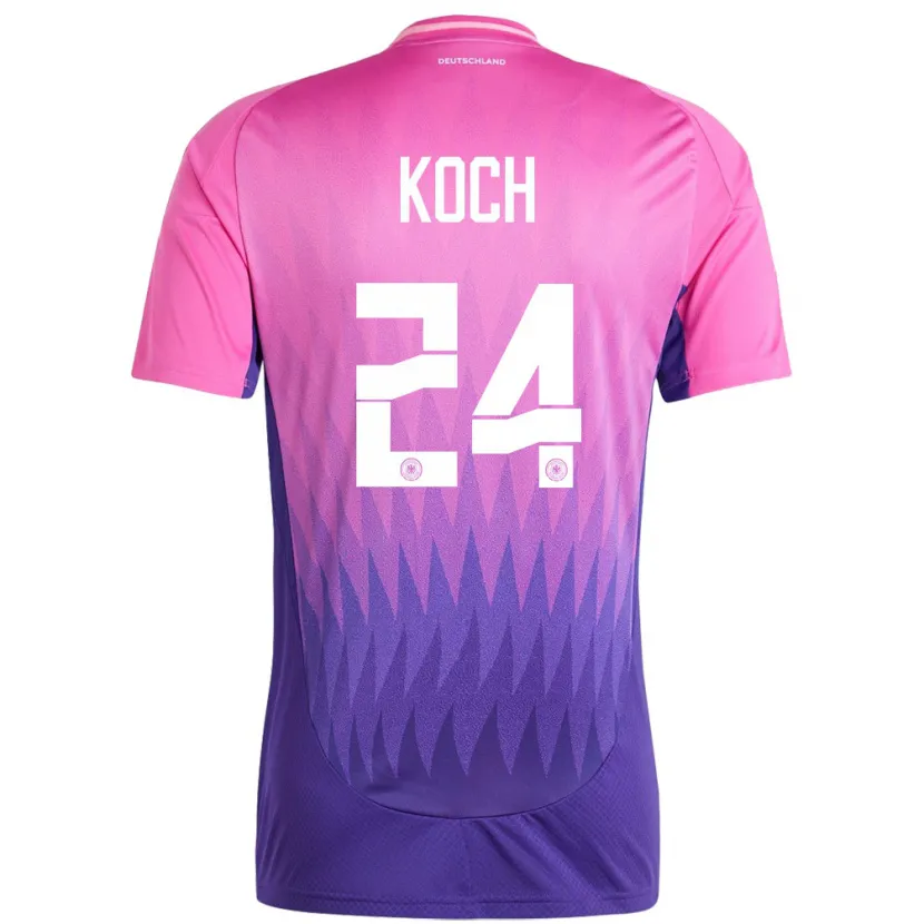 Danxen Herren Deutschland Robin Koch #24 Pink Lila Auswärtstrikot Trikot 24-26 T-Shirt Schweiz