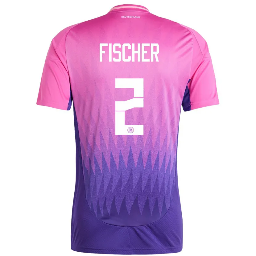 Danxen Herren Deutschland Kilian Fischer #2 Pink Lila Auswärtstrikot Trikot 24-26 T-Shirt Schweiz