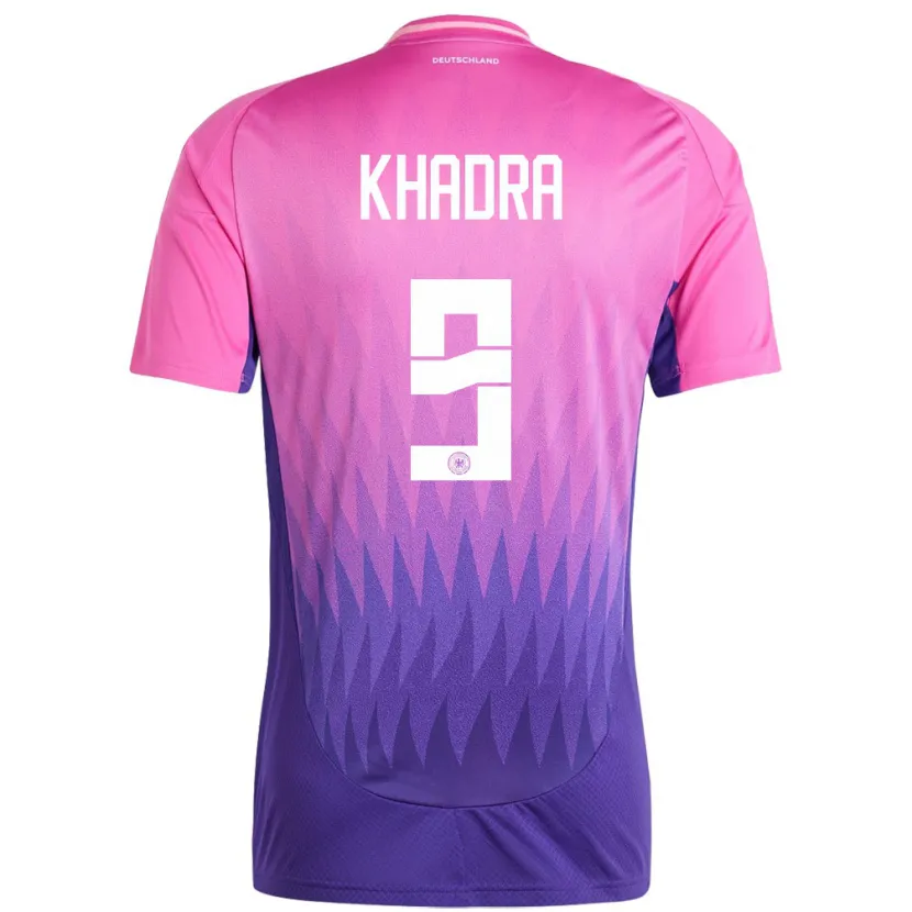 Danxen Herren Deutschland Reda Khadra #9 Pink Lila Auswärtstrikot Trikot 24-26 T-Shirt Schweiz