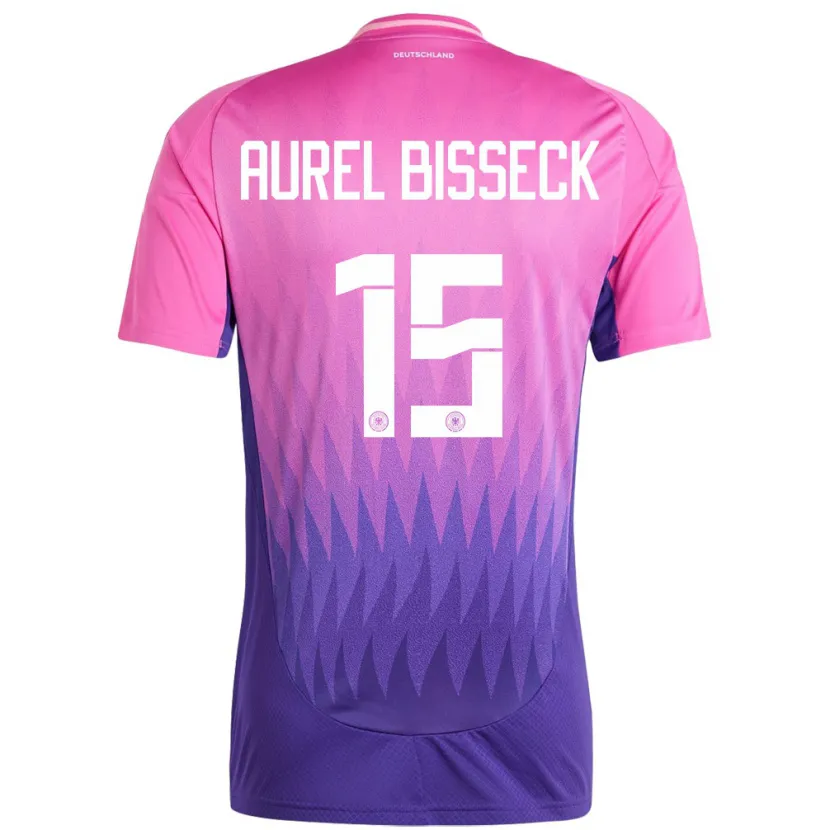 Danxen Herren Deutschland Yann Aurel Bisseck #15 Pink Lila Auswärtstrikot Trikot 24-26 T-Shirt Schweiz